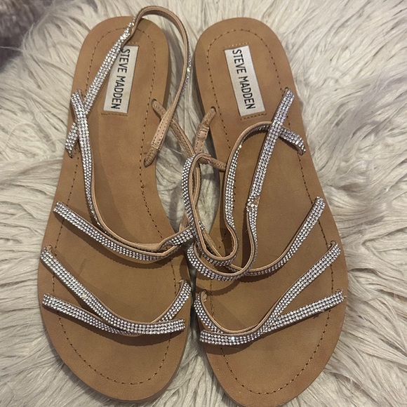 Steve Madden Brown Sandals with Silver Straps - Picture 1 of 3